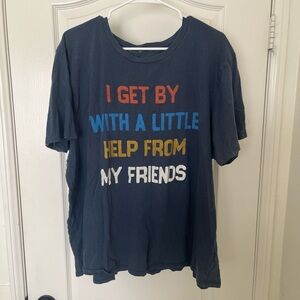 Target Navy Graphic Tee with Multicolor Text